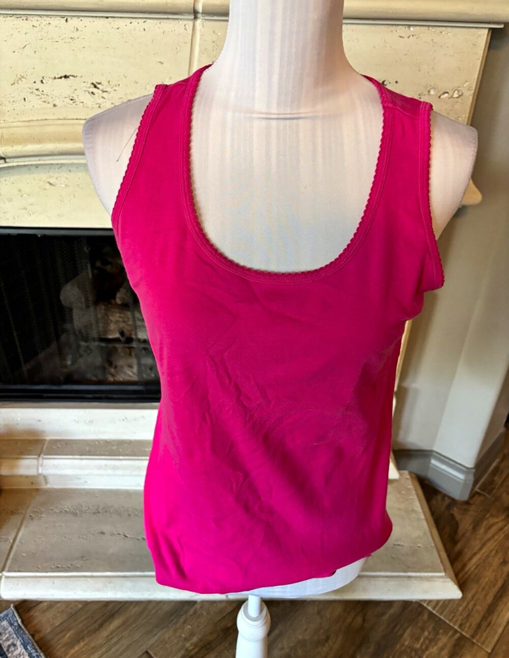Lands' End Pink Solid Scoop Neck Sleeveless Knit Pullover Tank Top Size 6-8